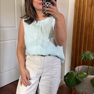 Vintage‎ Freeport Studio 100% linen relaxed fit Tank. Size L